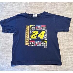 Jeff Gordon #24 NASCAR T-Shirt Toddler 3T Chase Authentics Navy Blue Racing Tee